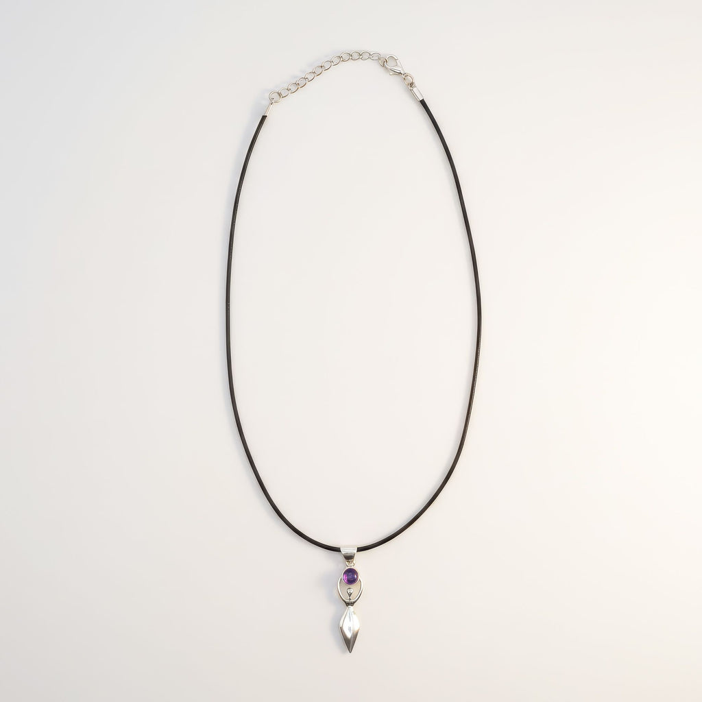 Goddess Amethyst Pendant | Silver Plated | 45cm Cord