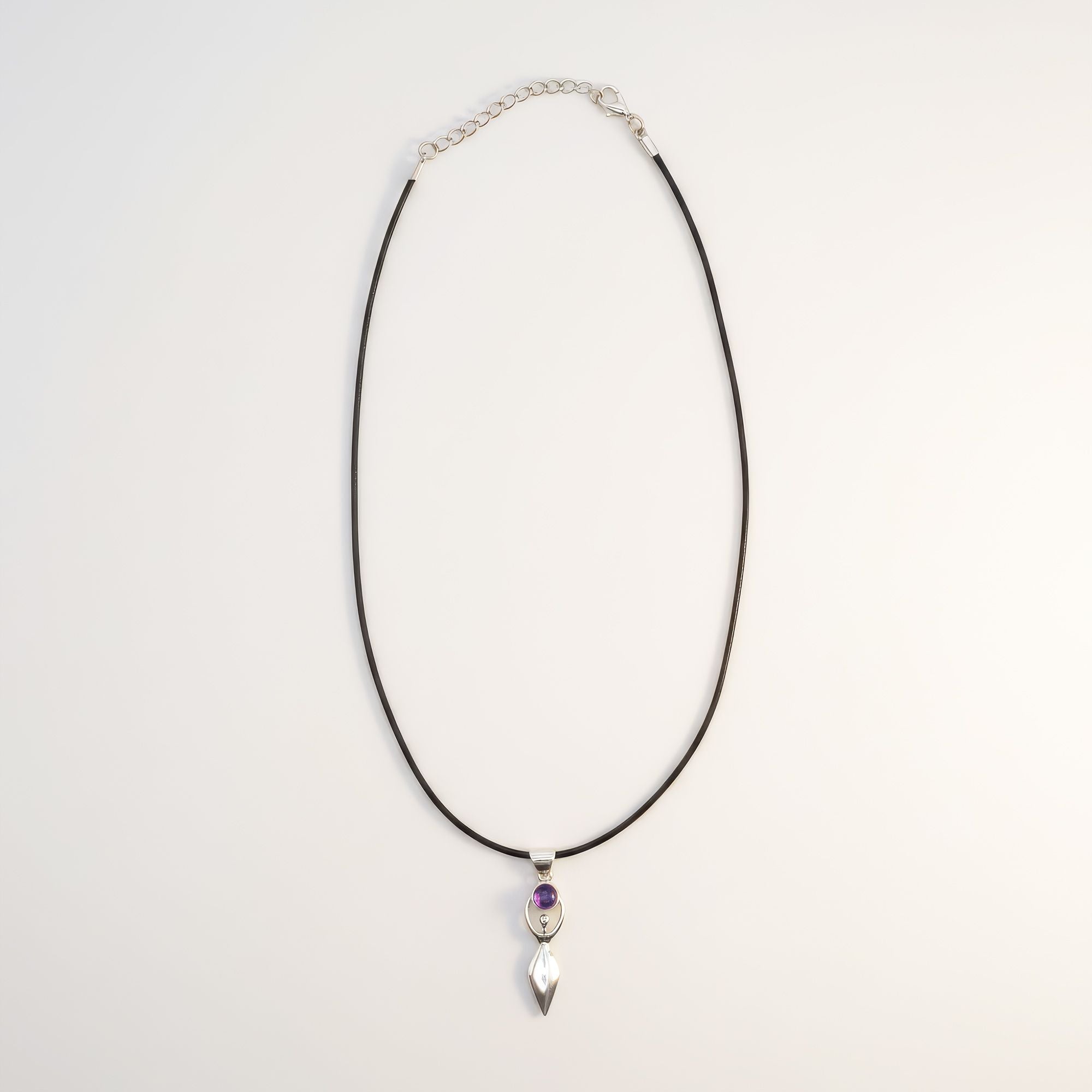 Goddess Amethyst Pendant | Silver Plated | 45cm Cord