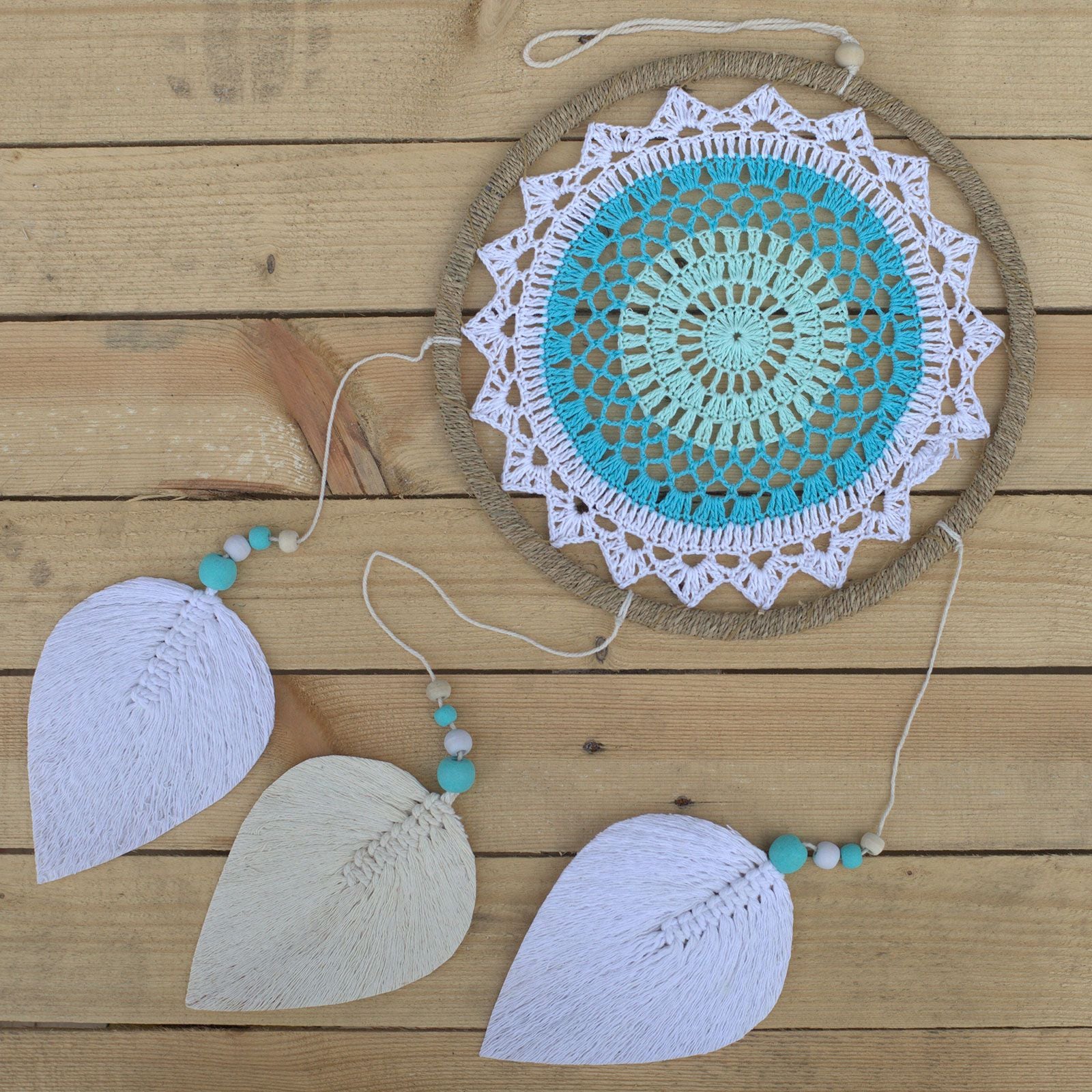 Elemental Spirits Dreamcatcher | Large Turquoise 65cm | Handmade in Bali