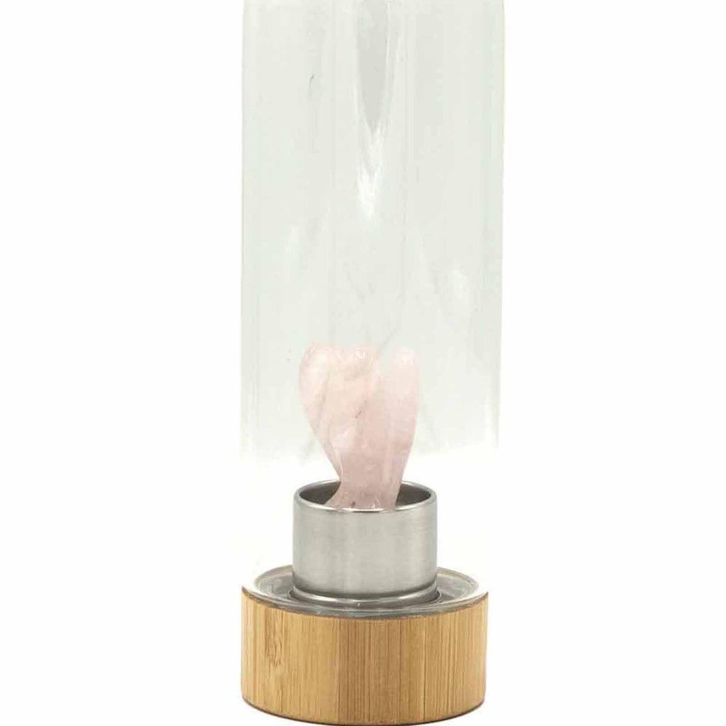 Rose Quartz Crystal Water Bottle | Angel | Rejuvenating & Love