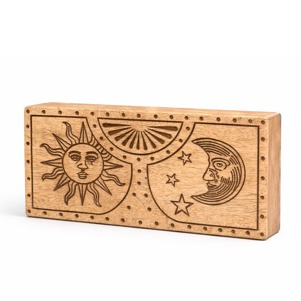 Sun & Moon Carved Crystal and Stone Box