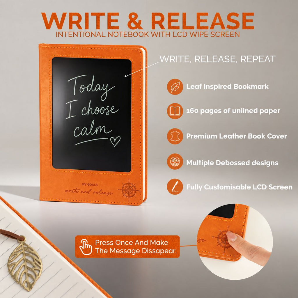 Write & Release Orange A5 LCD Notebook