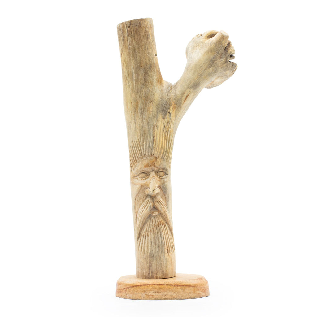Handmade Parasite Wood Carving — Green Man