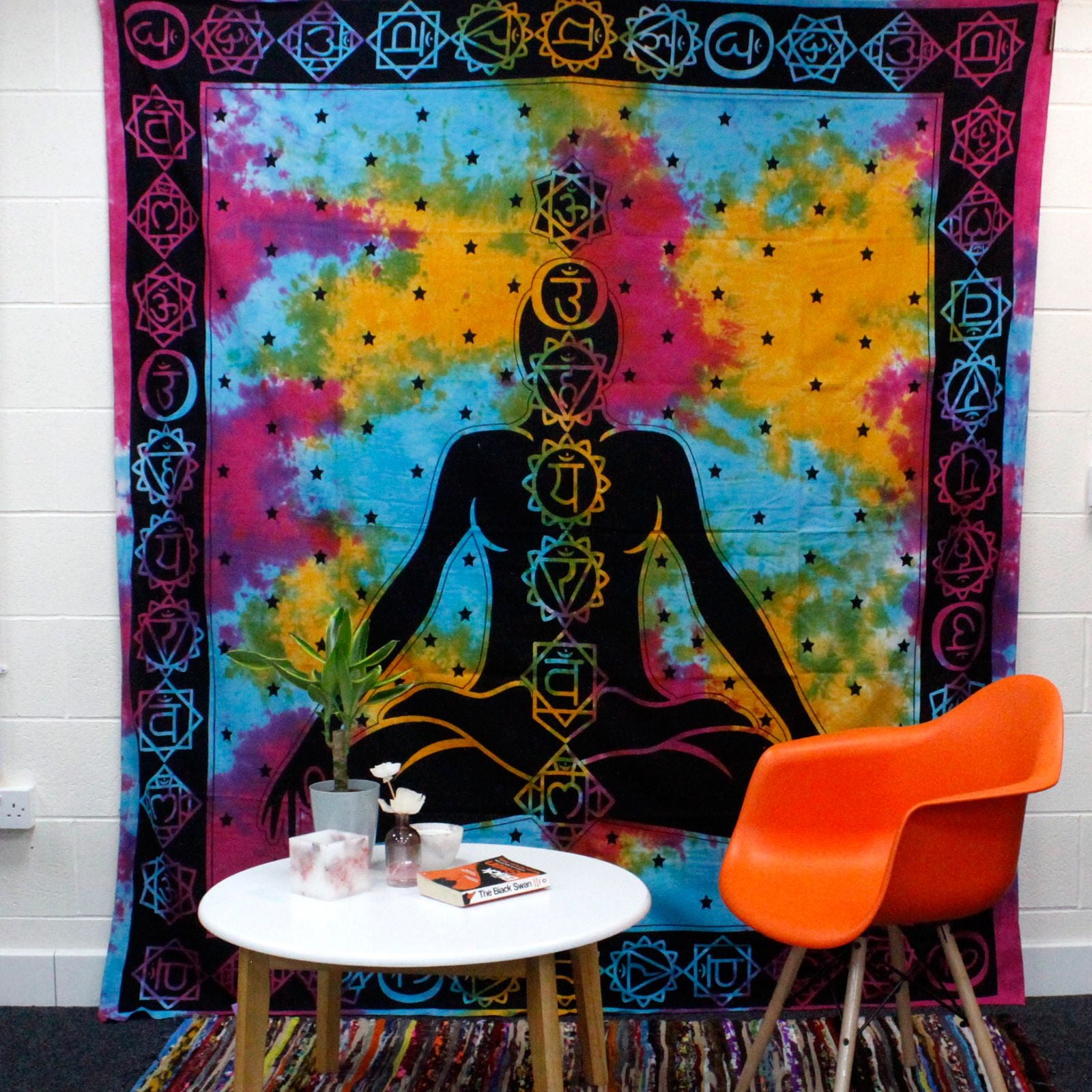 Chakra Buddha Double Cotton Bedspread Wall Hanging