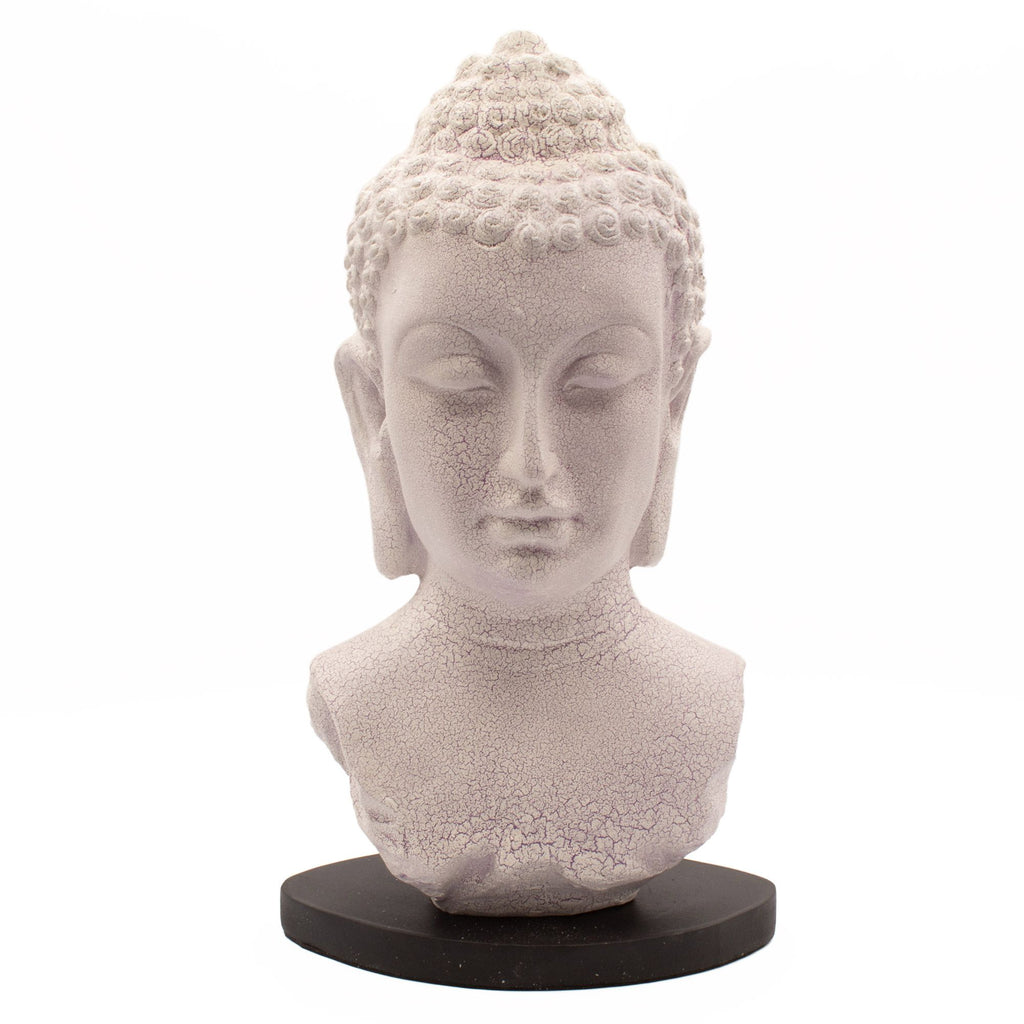 Buddha Bust Lamp | Lavender Crackle | Oval Stand