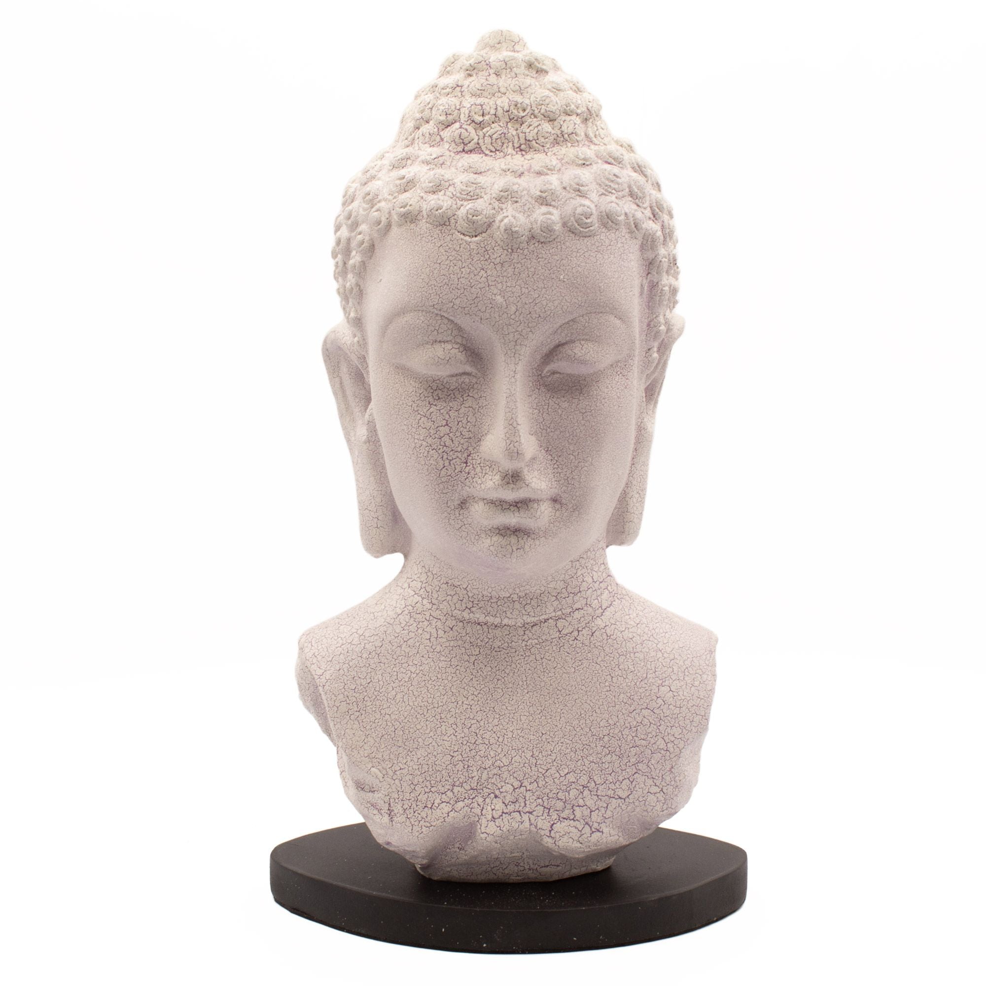 Buddha Bust Lamp | Lavender Crackle | Oval Stand