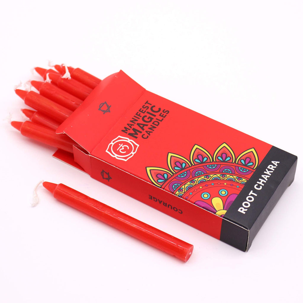 Root Chakra Red Manifest Magic Candles (pack of 12)
