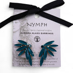 Teal Green Fairy Earrings – Vintage Glass & Stainless Steel