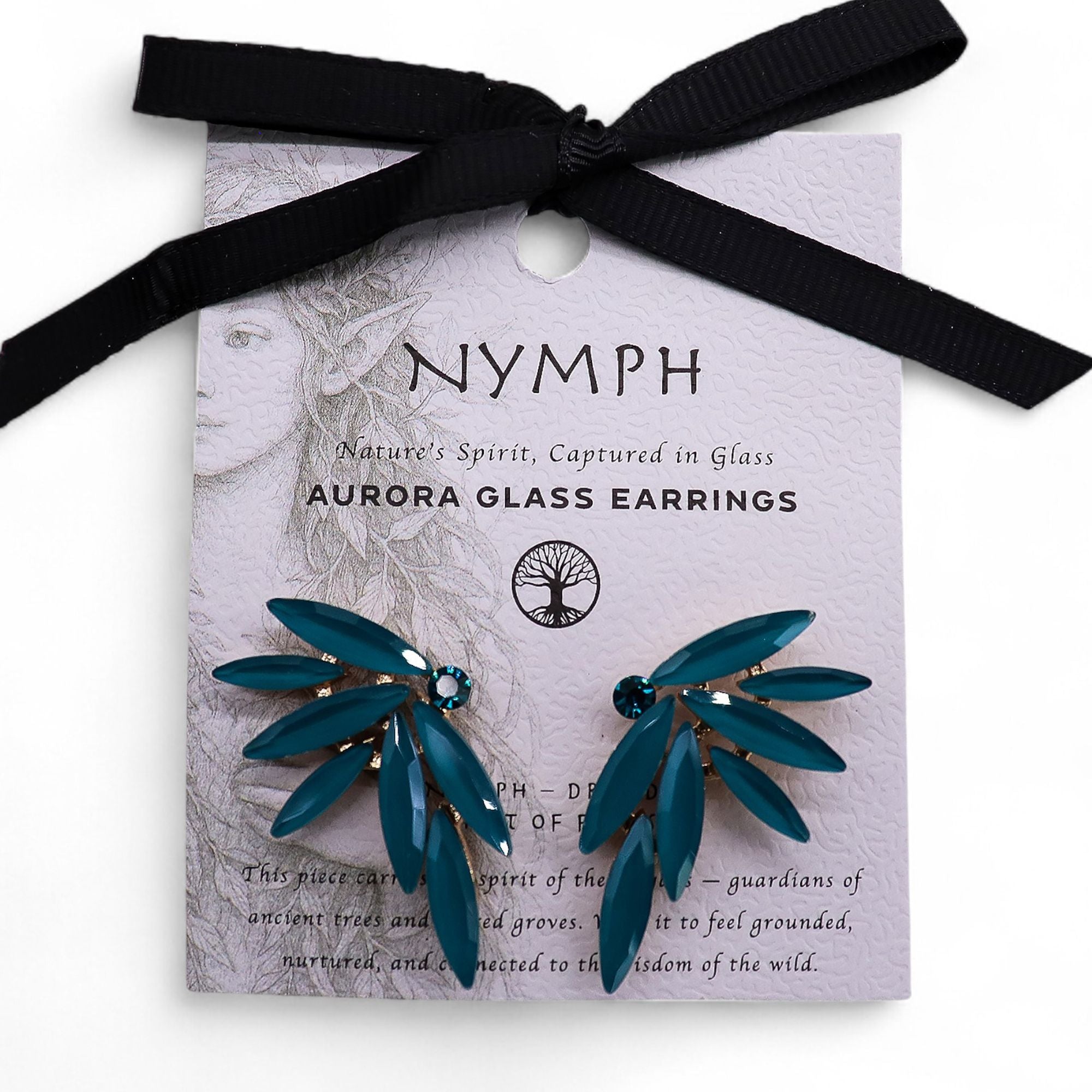 Teal Green Fairy Earrings – Vintage Glass & Stainless Steel