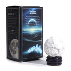 White Howlite Gemstone Planet | Moon | Solar Goldstone Stand