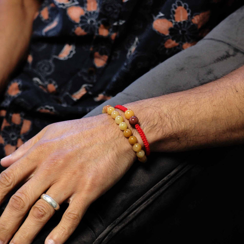 Yellow Aventurine Gemstone Double Power Bracelets