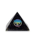 Small Tree of Life Orgonite Pyramid - Black Tourmaline Chips