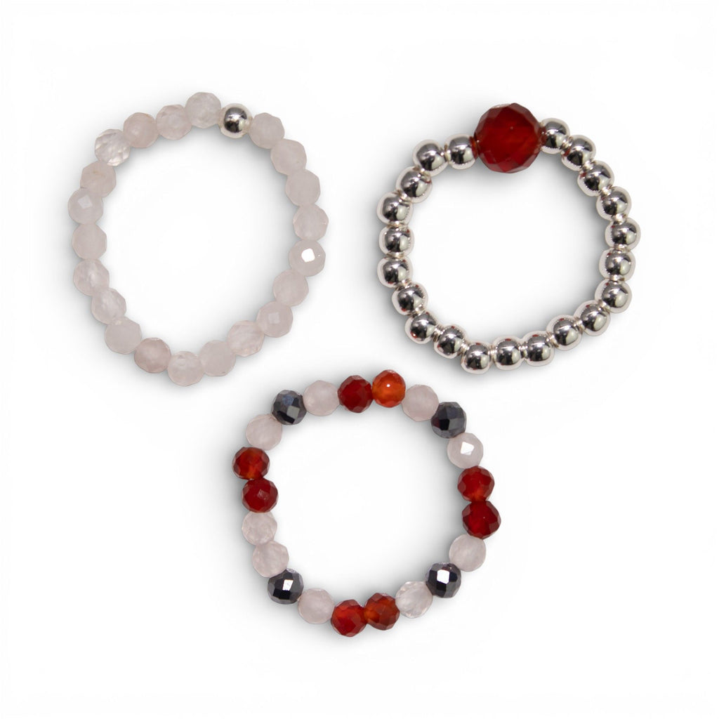 The Love & Flame Ring Set — Nymph Gemstone Collection