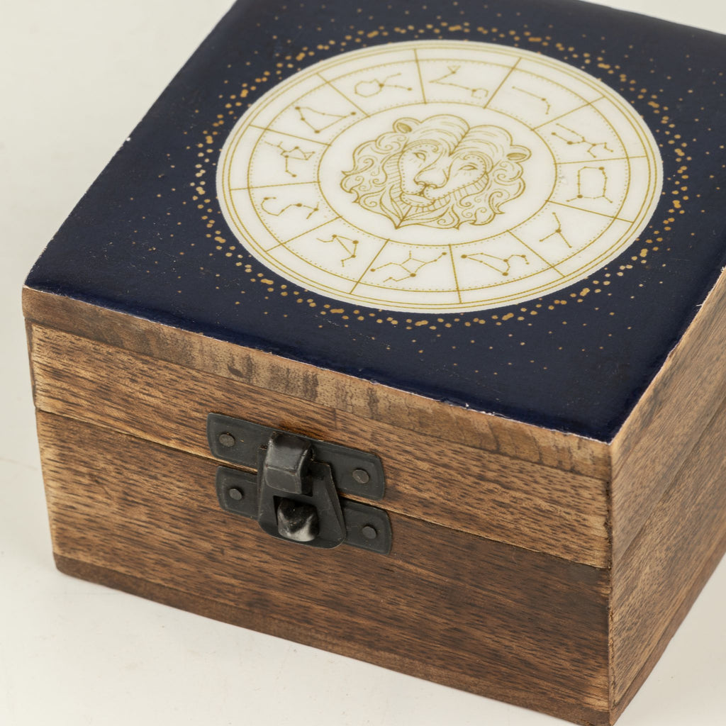 Leo Small Enamelled Keepsake Box
