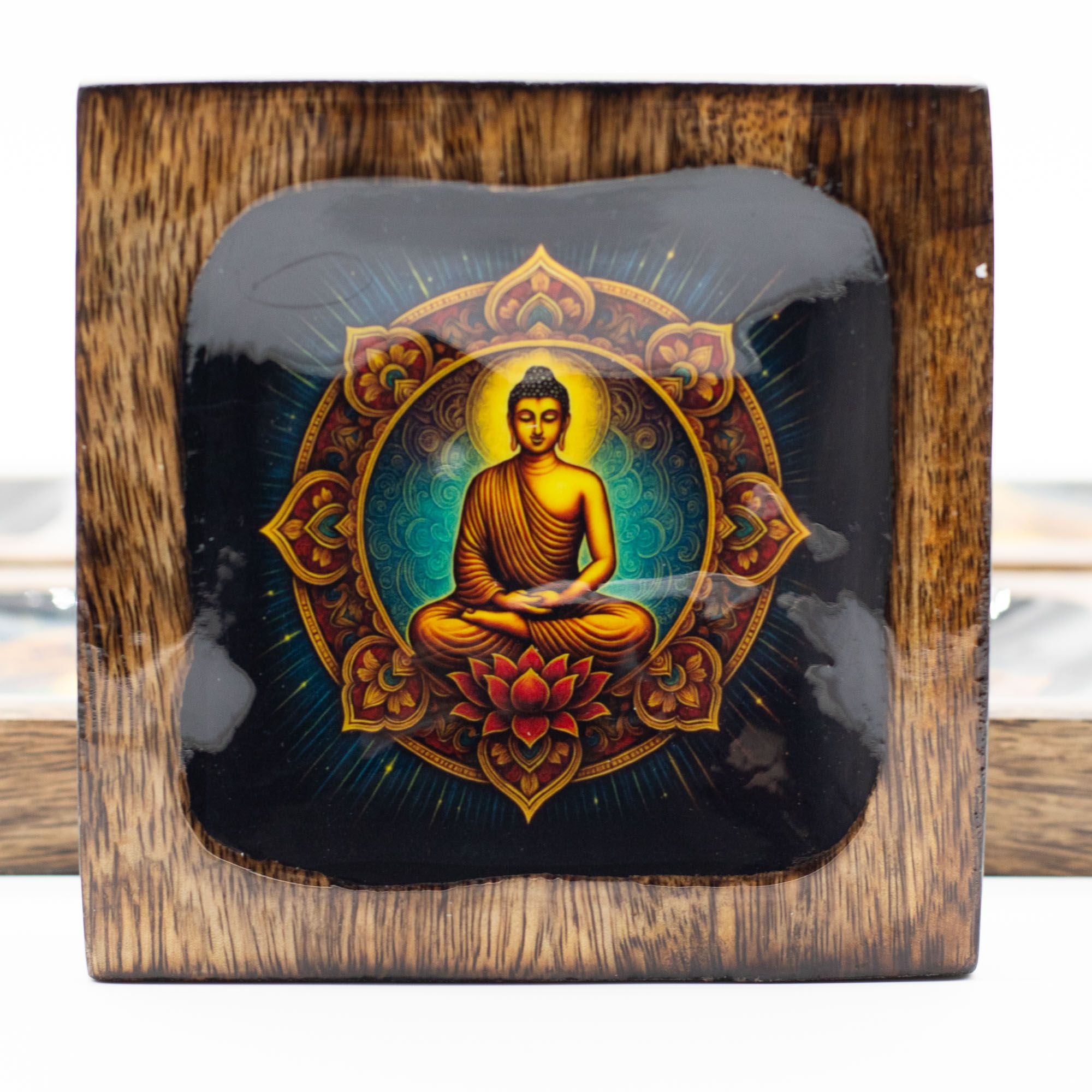 Buddha Enamelled Mango Tray Set