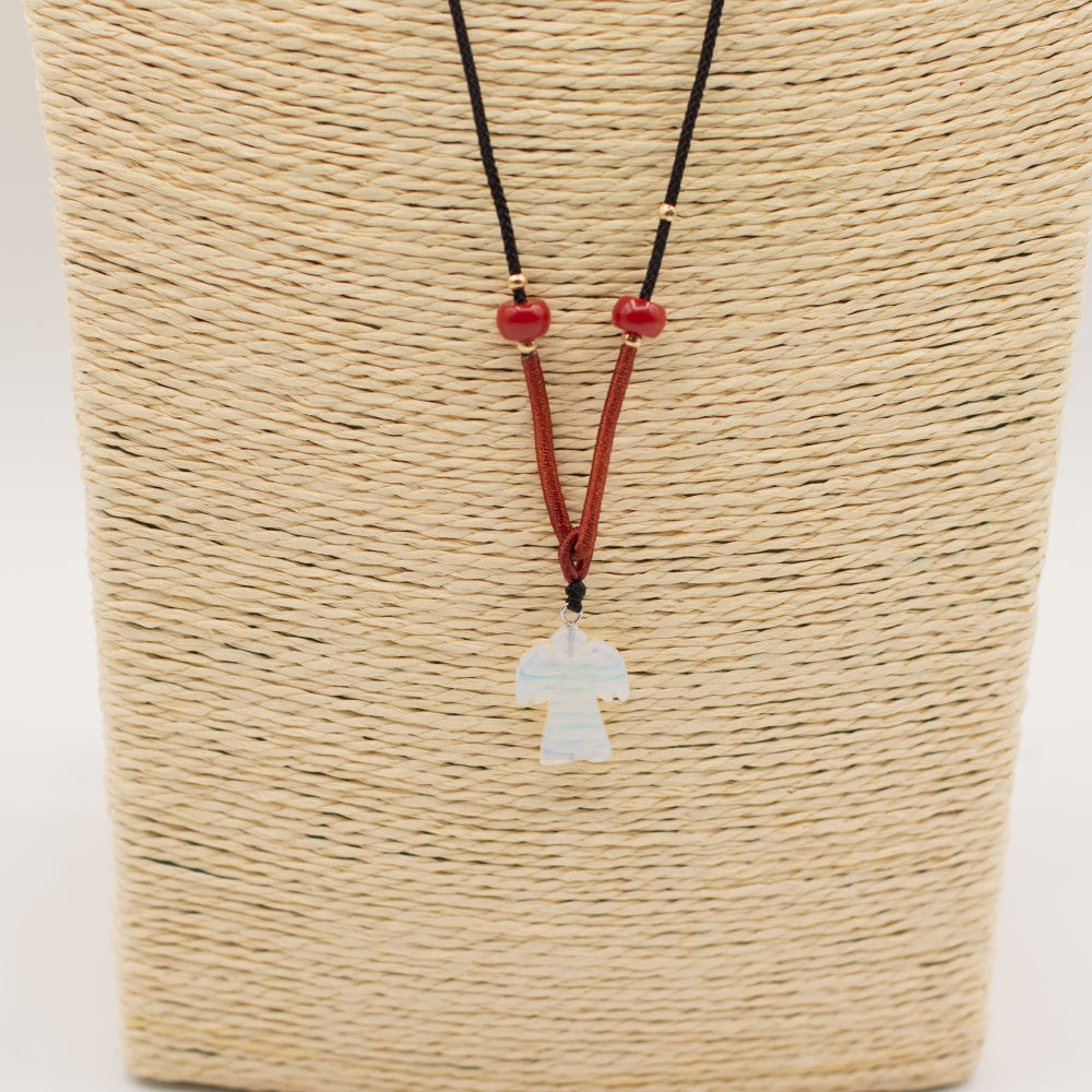 Opalite Angel Cord Necklace Gemstone Pendant