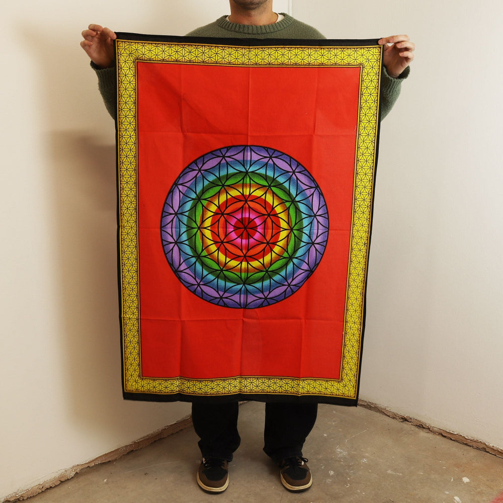 Cotton Wall Art Rainbow Flower of Life