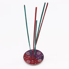 Floral Soapstone Disc Incense Holder (5 stick holder)