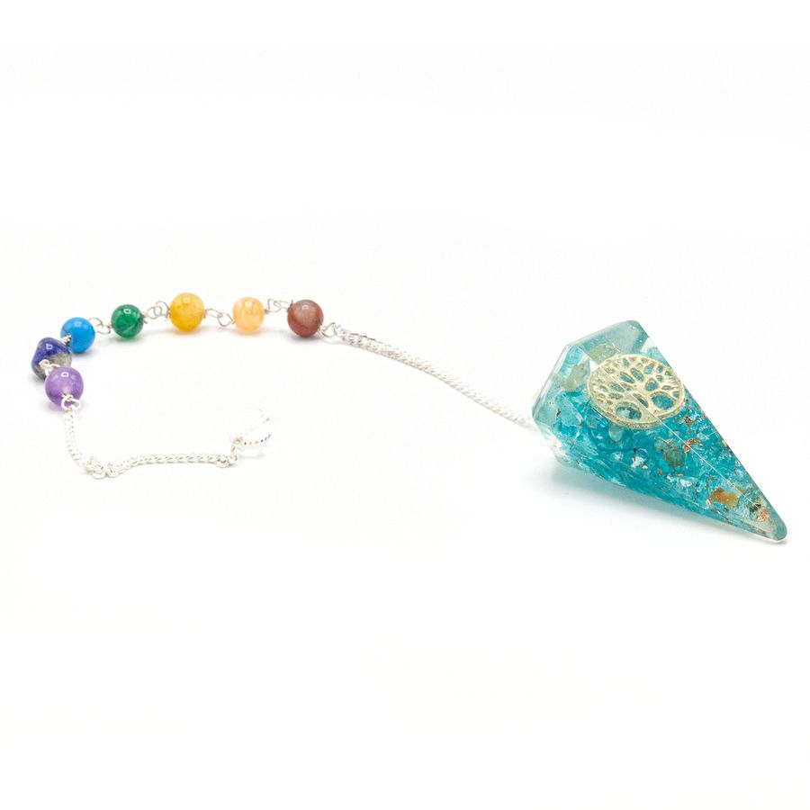 Orgonite Tree of Life Chakra Pendulum