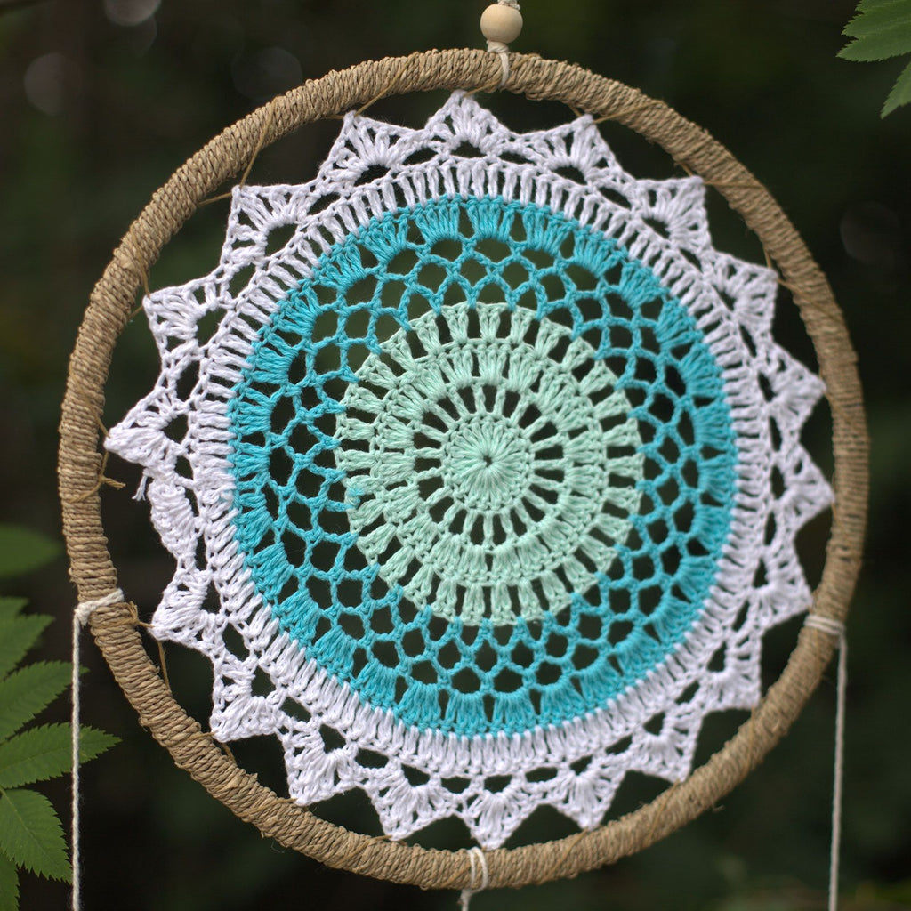 Elemental Spirits Dreamcatcher | Large Turquoise 65cm | Handmade in Bali