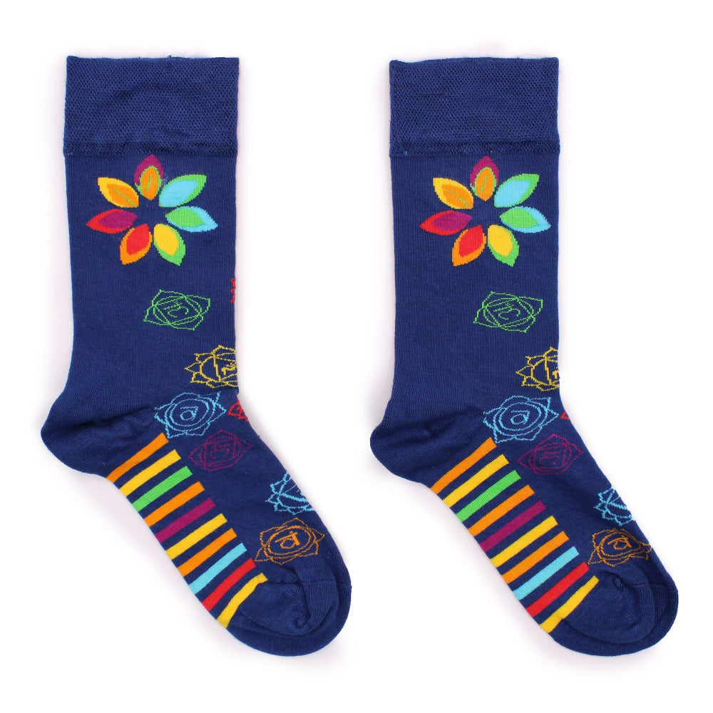 Rainbow Chakra Hop Hare Bamboo Socks S/M