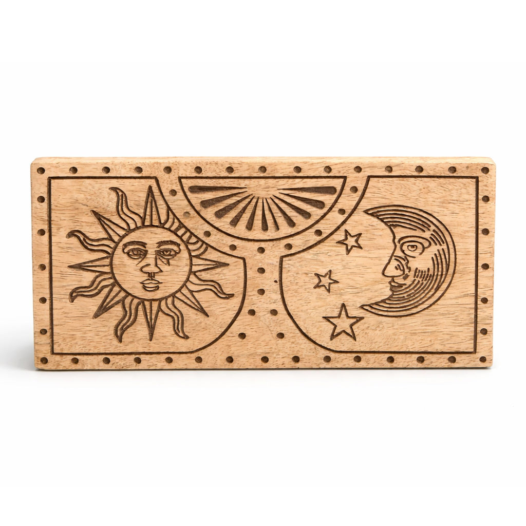 Sun & Moon Carved Crystal and Stone Box