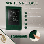 A5 Green Intention Notebook with LCD Wipe Screen - 80 Leaves