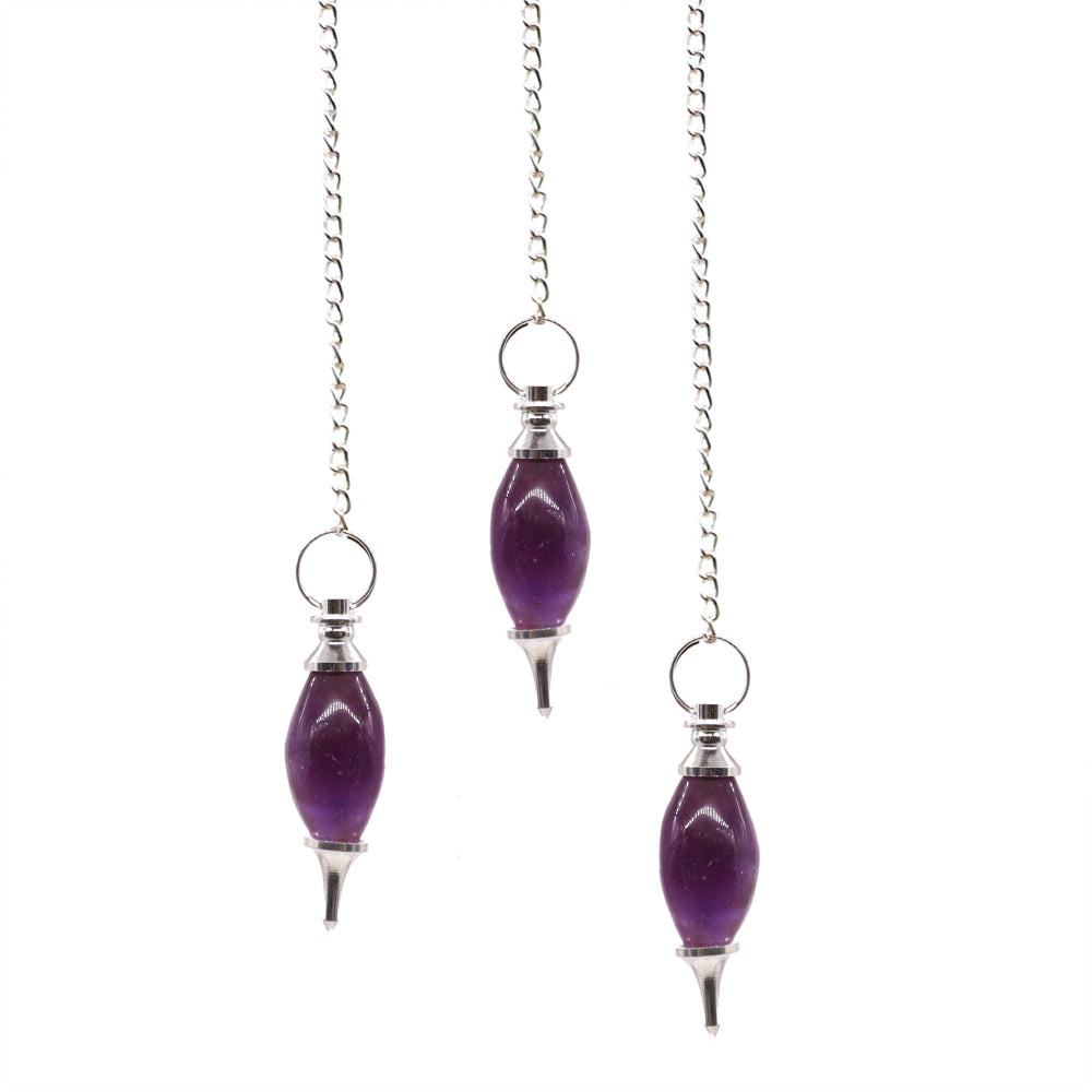 Amethyst Lingam Shaped Gemstone Pendulum