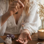 Cosmic Navigator | Amethyst & Labradorite Spinning Merkaba Pendulum in Copper