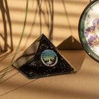 Small Tree of Life Orgonite Pyramid - Black Tourmaline Chips