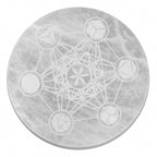 Selenite Charging Plate 18cm | Sacred Geometry Design