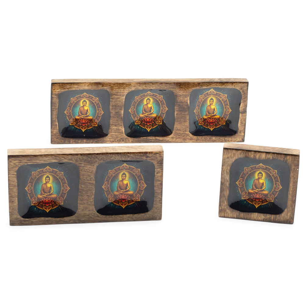 Buddha Enamelled Mango Tray Set
