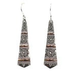 Tribal Drops Silver & Gold Earrings