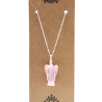 Rose Quartz Gemstone Guardian Angel Pendant