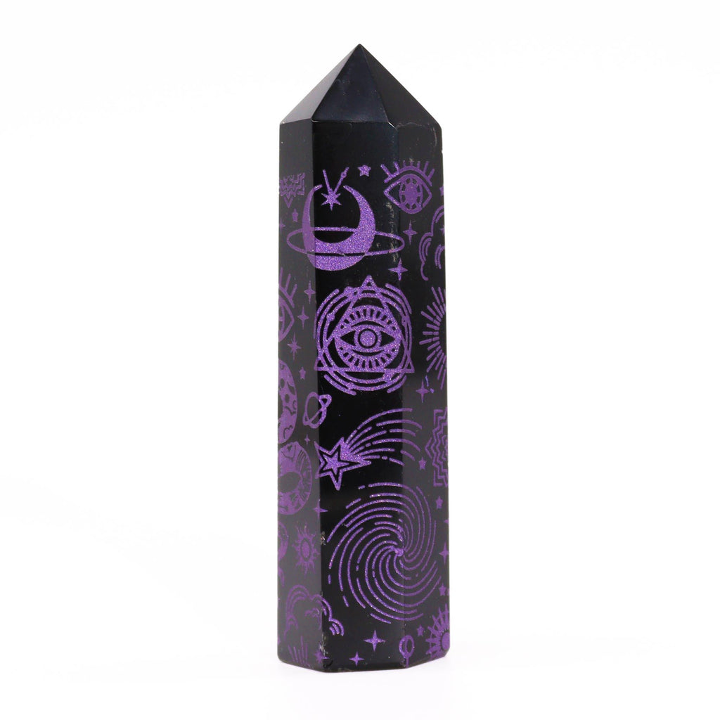 Mystic Story Deep Purple Black Obsidian Point