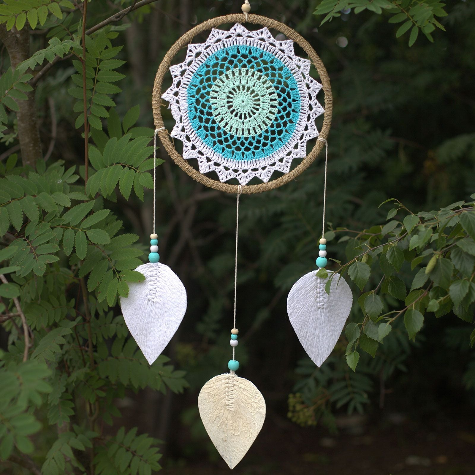 Elemental Spirits Dreamcatcher | Large Turquoise 65cm | Handmade in Bali