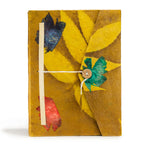 Lokta Bold Floral Mustard Brown Notebook  Large