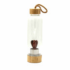 Red Jasper Crystal Infused Glass Water Bottle | Angel | Invigorating Energy