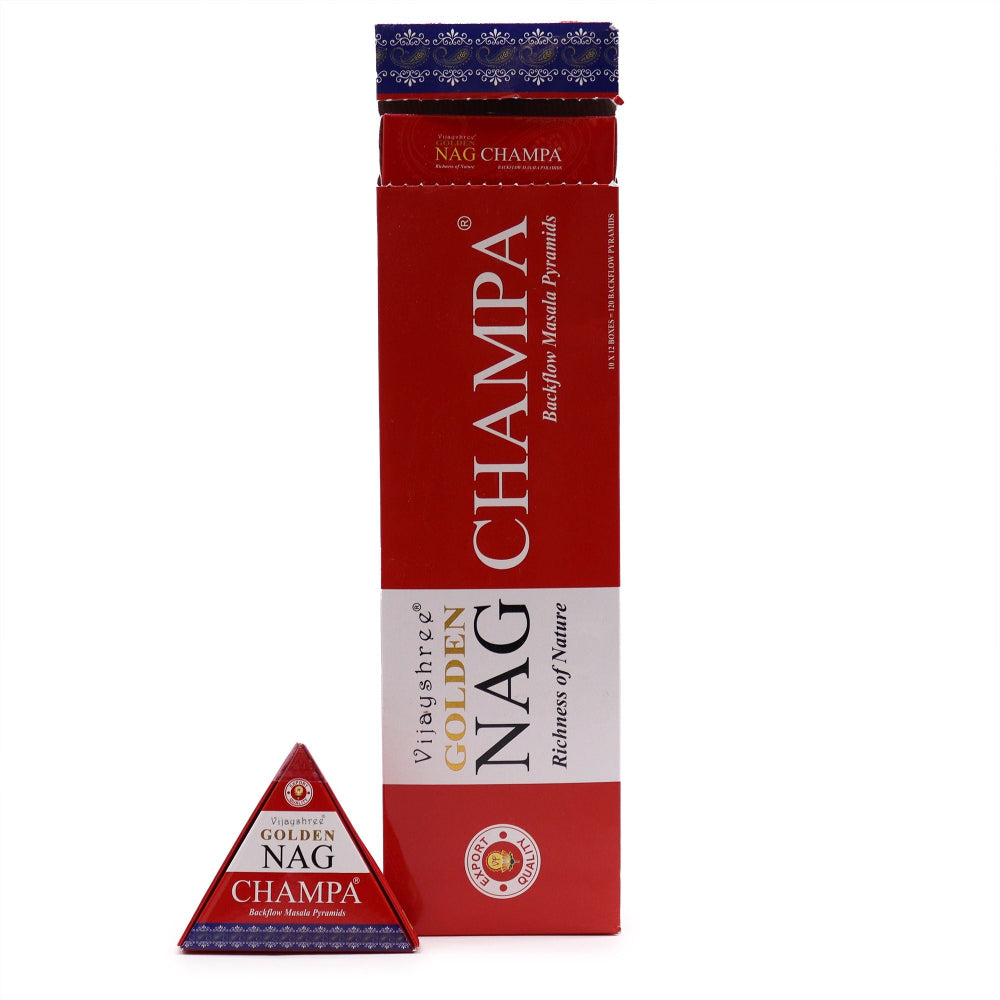 Champa Backflow Incense Cones42g Jumbo Golden Nag