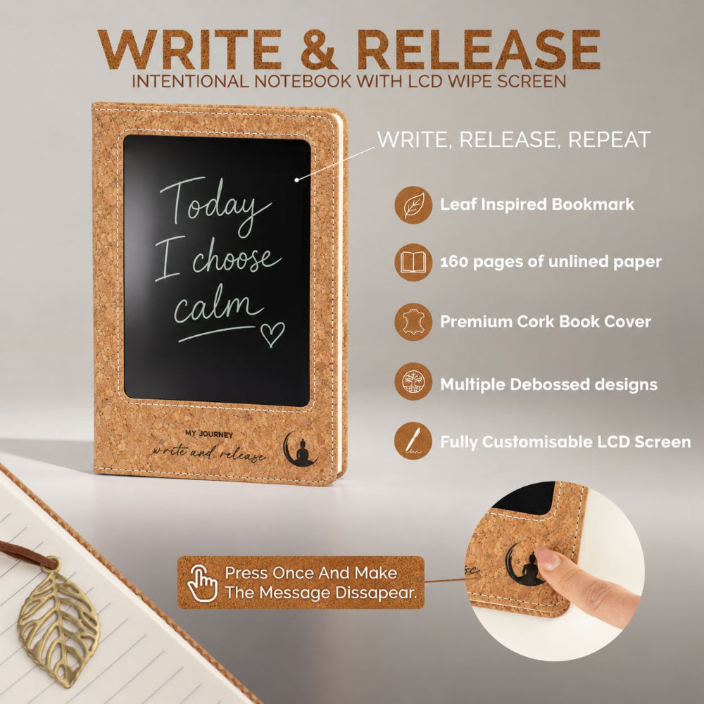 Write & Release Cork Effect A5 LCD Notebook