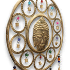 Buddha Face Wind Chime with 15 Brass Bells – Large