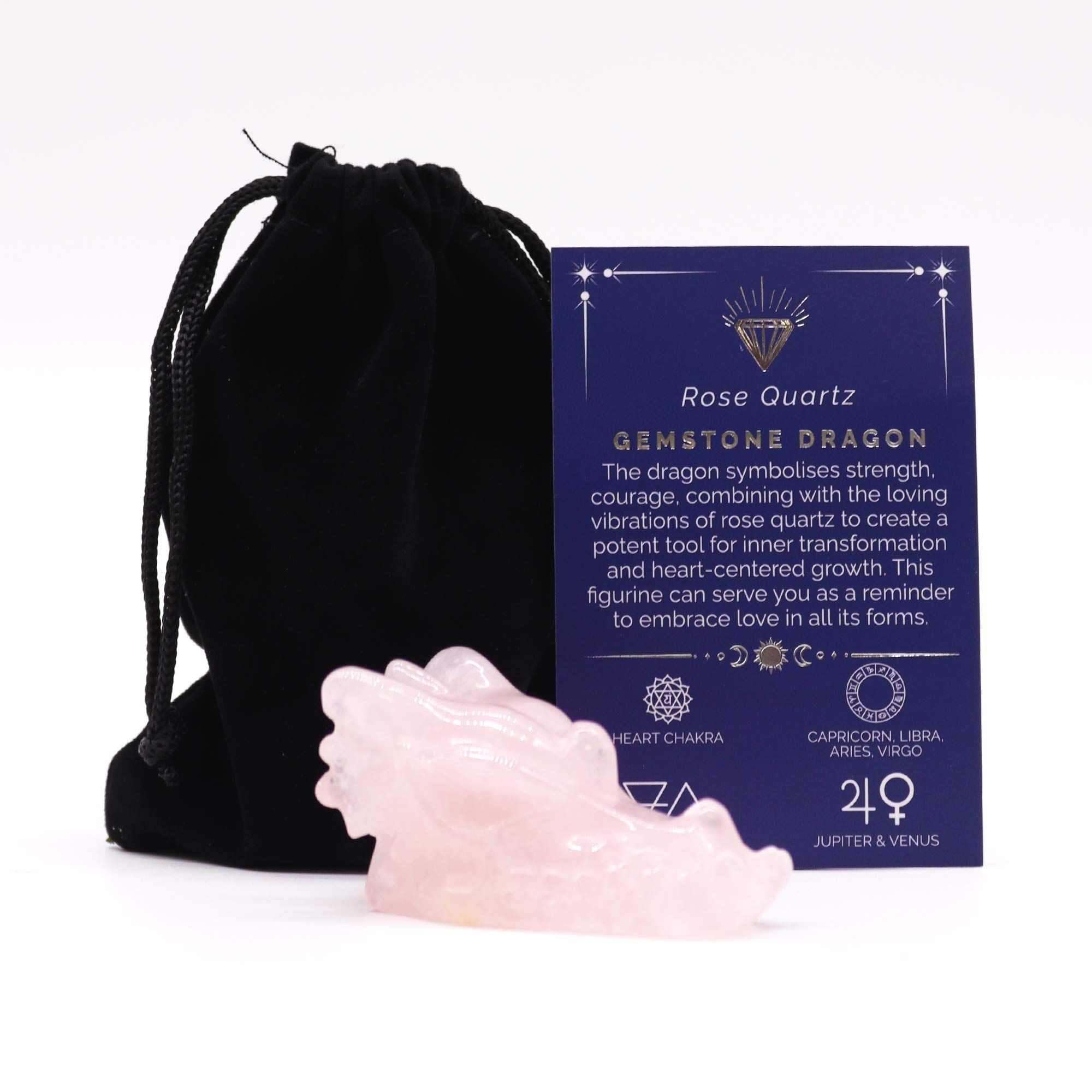 Rose Quartz Gemstone Large Dragon Head