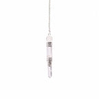 Clear Quartz Pendulum | Faceted Crystal Dowser with Silver-Tone Detail