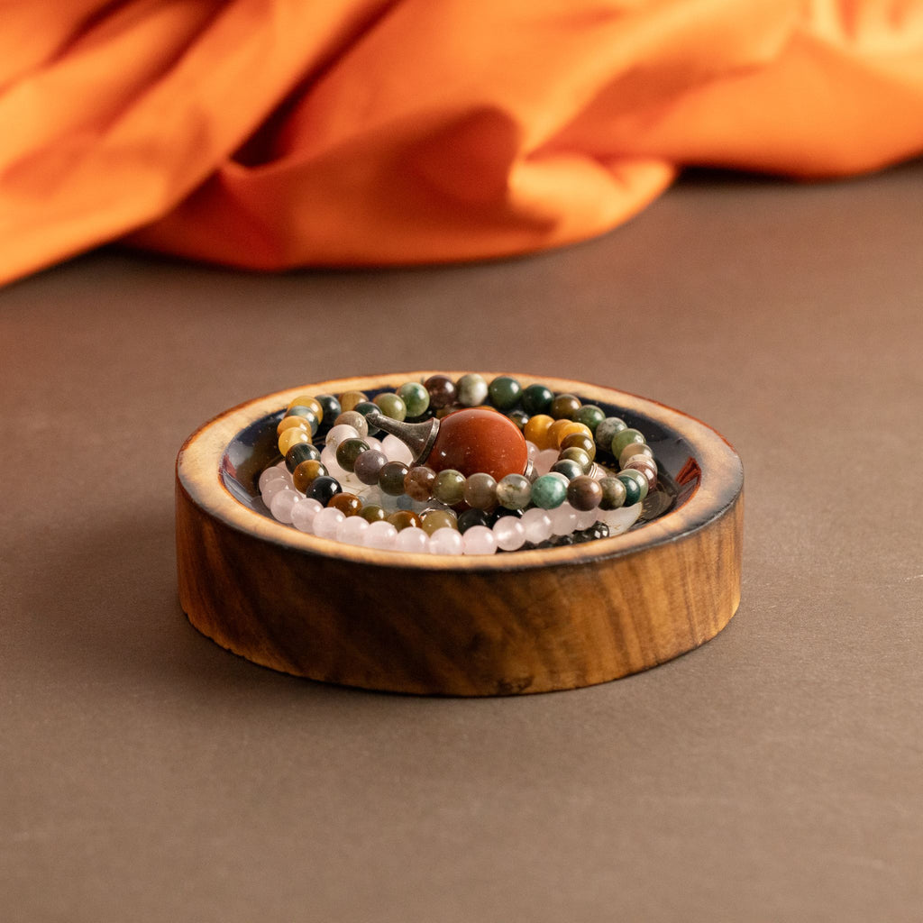 Capricorn Mango Wood Mini Bowl & Incense Stick Holder