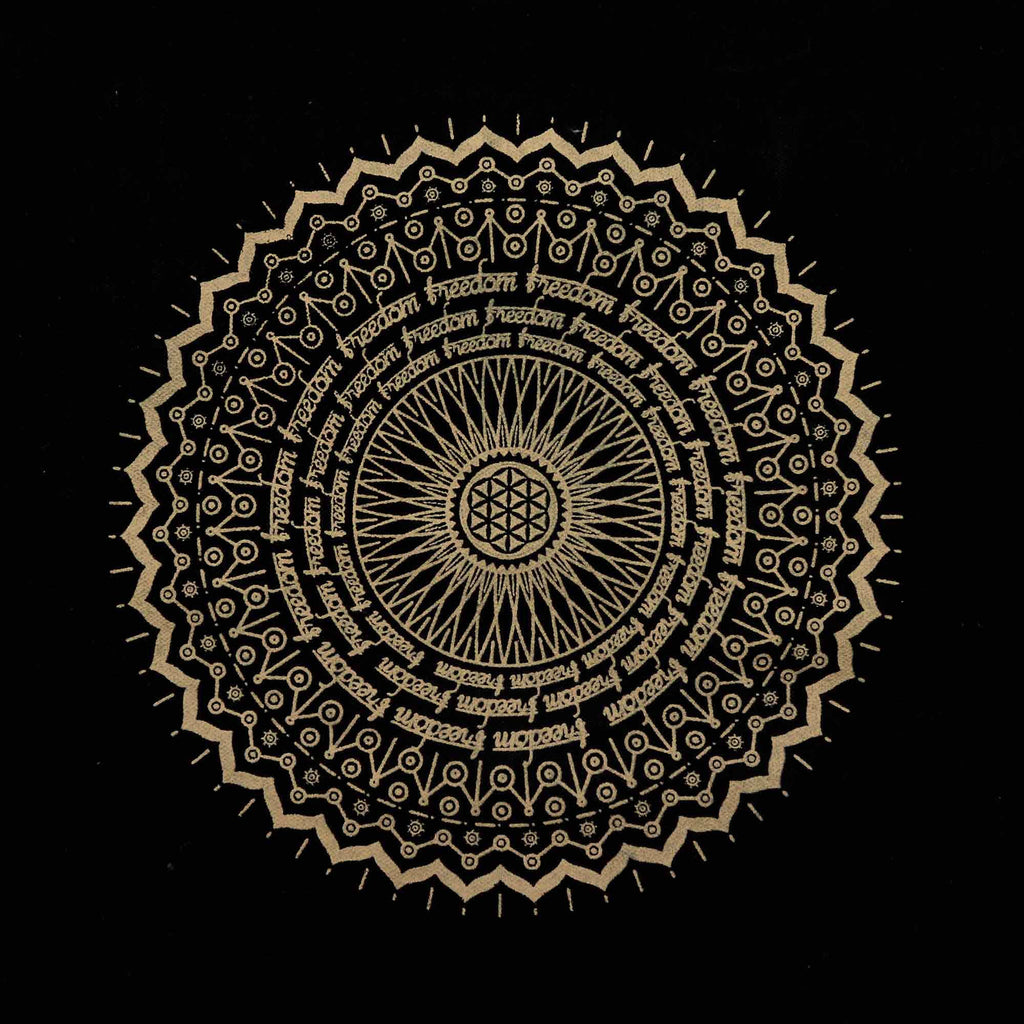 Freedom Mandala Oversized Tote Bag Chocolate Stonewash