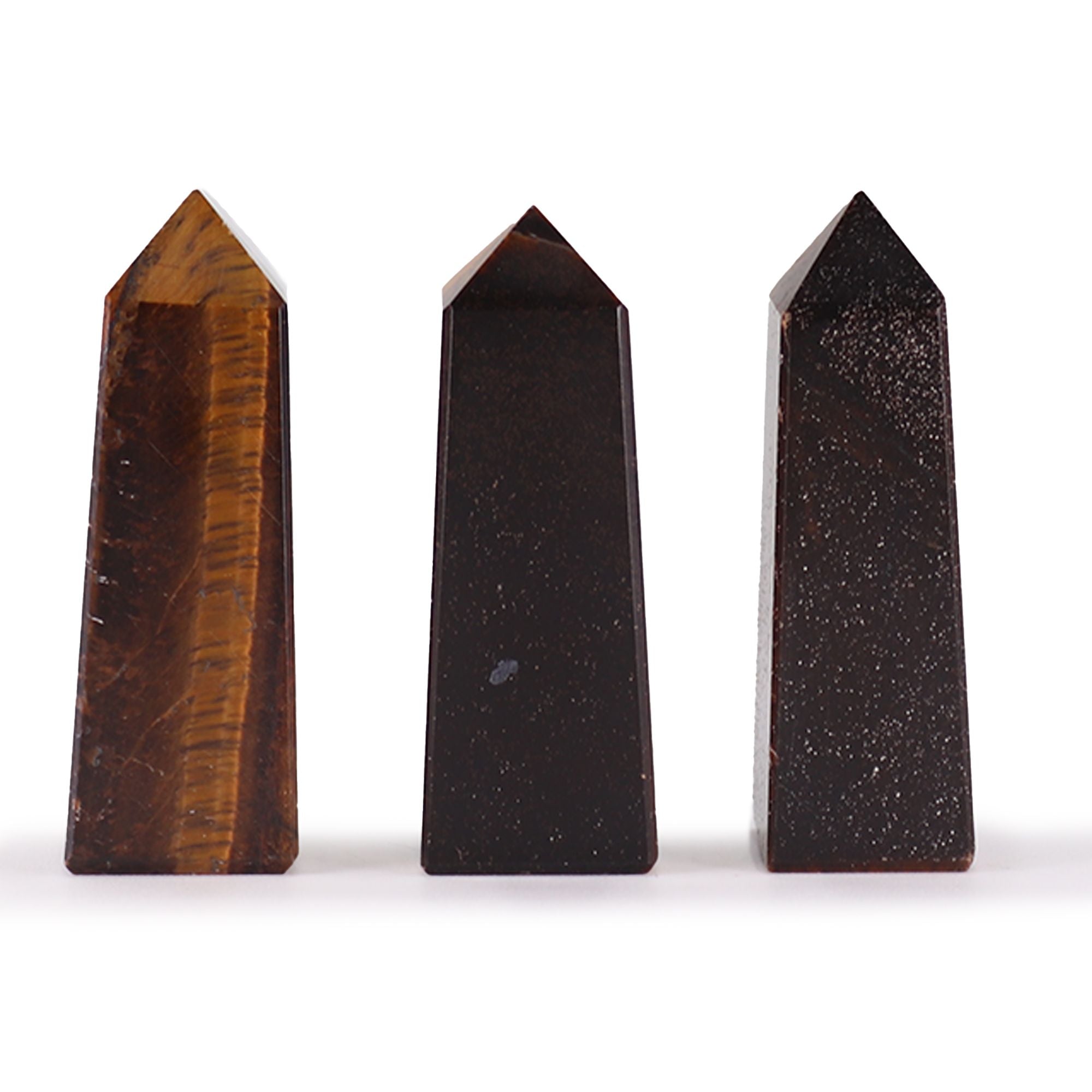 Tiger Eye Gemstone Obelisk Points approx 5cm