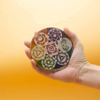 Seven Chakra Soapstone Disc Incense Cone Holder 10cm