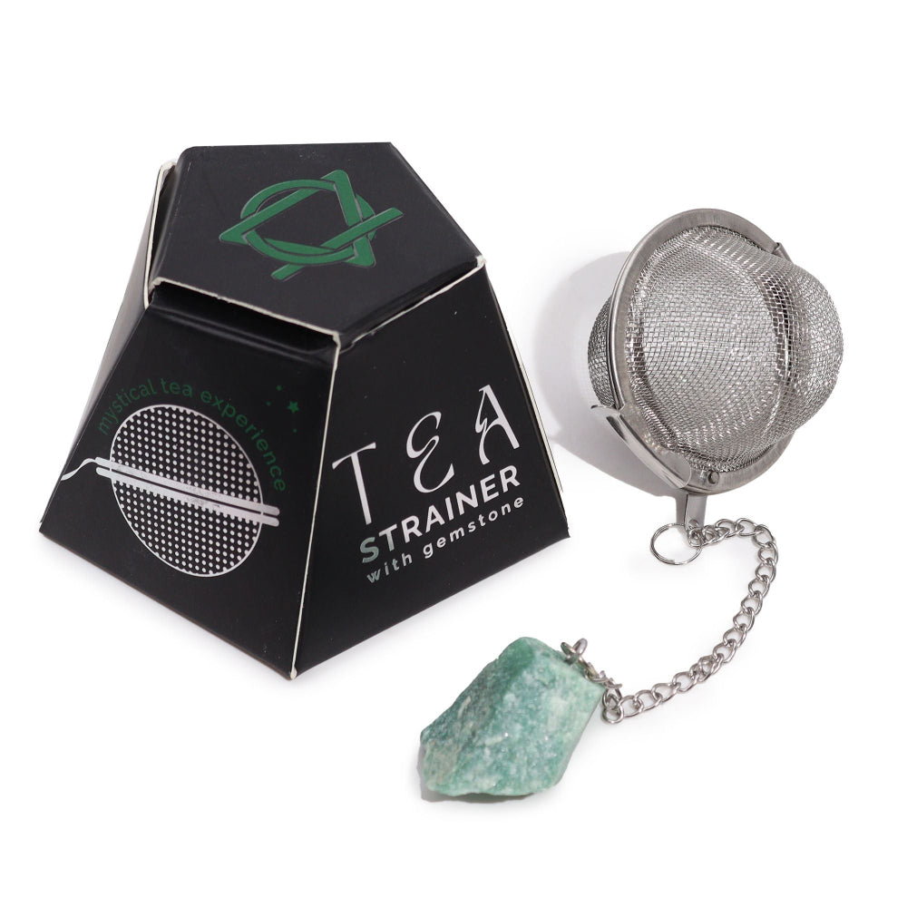 Green Aventurine Raw Crystal Gemstone Tea Strainer