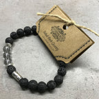 Fish Amethyst Lava Stone Bracelet