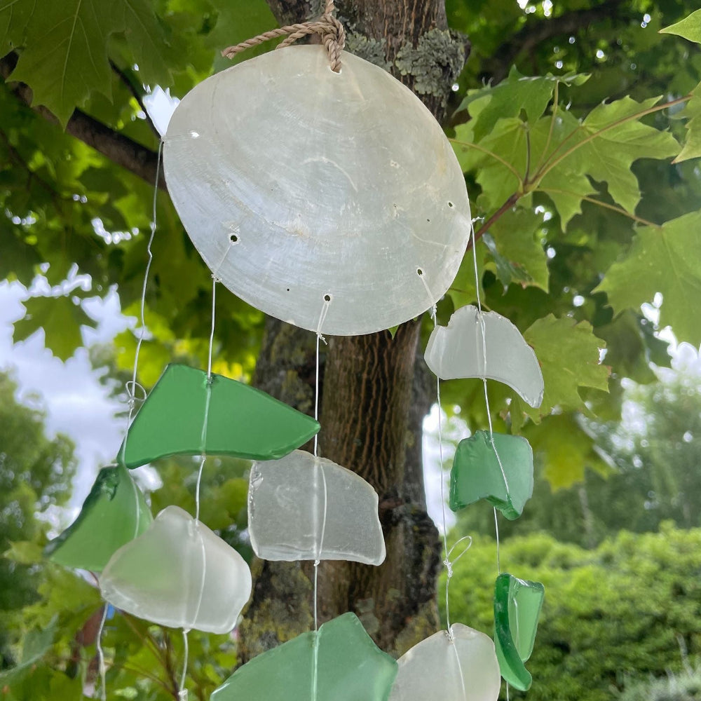 Green & White Glass Copis & Glass Drop